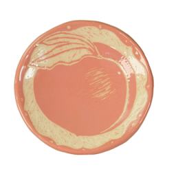 Amaco Lead-Free Velvet Underglaze - Peach applied to clay surface