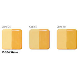 Amaco Lead-Free Velvet Underglaze - Straw cone 05, cone 5, and cone 10 comparison