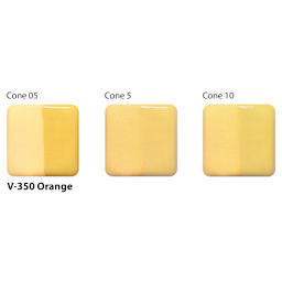 Amaco Lead-Free Velvet Underglaze - Orange cone 05, cone 5, and cone 10 comparison