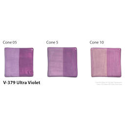 Amaco Lead-Free Velvet Underglaze - Ultra Violet cone 05, cone 5, and cone 10 comparison