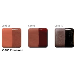 Amaco Lead-Free Velvet Underglaze - Cinnamon cone 05, cone 5, and cone 10 comparison