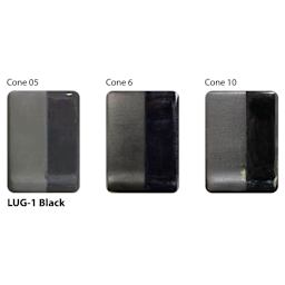 Black Amaco LUG Liquid Underglaze fired to Cone 05, Cone 6, and Cone 10.