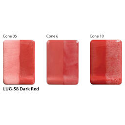 Dark Red Amaco LUG Liquid Underglaze fired to Cone 05, Cone 6, and Cone 10.