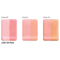 Pink Amaco LUG Liquid Underglaze fired to Cone 05, Cone 6, and Cone 10.