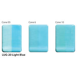 Light Blue Amaco LUG Liquid Underglaze fired to Cone 05, Cone 6, and Cone 10.