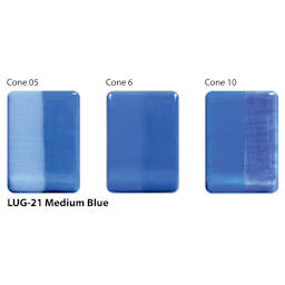 Medium Blue Amaco LUG Liquid Underglaze fired to Cone 05, Cone 6, and Cone 10.