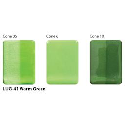 Warm Green Amaco LUG Liquid Underglaze fired to Cone 05, Cone 6, and Cone 10.