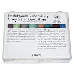 Amaco Underglaze Chalk Crayons, Set No. 2 - Set of 8 front of packaging