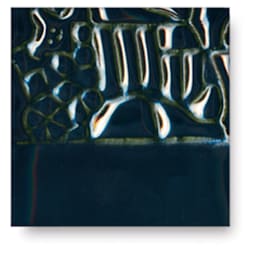 Mayco Elements Glaze - Black Ice, shown on example tile