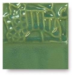 Mayco Elements Glaze - Tidal Pool, shown on example tile