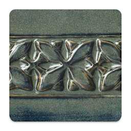 Amaco Potter's Choice Glaze - Gallon, River Rock. Color sample in blue-green shades.