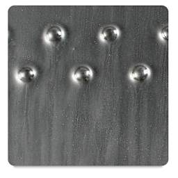 Amaco Potter's Choice Glazes - Saturation Metallic, PC-1. Sample in light-medium metallic gray.