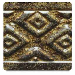 Amaco Potter's Choice Glazes - Temmoku, PC-30. Sample in yellow-brown color variations.