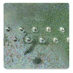 Amaco Potter's Choice Glazes - June Bug, PC-10. Color sample with blue-green-golden variations.