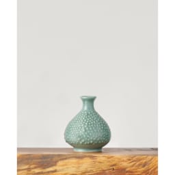 Amaco Potter's Choice Glaze - Satin Oribe applied to a vase