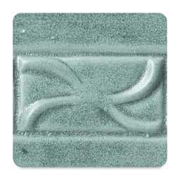 Amaco Potter's Choice Glaze - Gallon, Satin Oribe. Color sample in medium aqua.