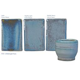 Light Coat of Glaze. Slightly Light Coat of Glaze. Slightly Heavy Coat of Glaze. PCF-3 Midnight Run