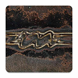 Amaco Potter's Choice Glaze - Black Aventurine. A fluid, rich black glaze that develops a metallic sparkle.