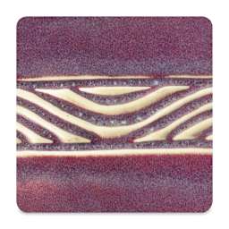 Amaco Potter's Choice Glaze - Gallon, Flambe. Color sample of red-purple with neutral contrast area.