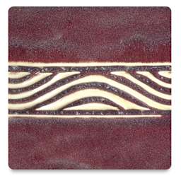 Amaco Potter's Choice Glazes - Copper Red, PC-70. Color sample of copper red with neutral contrasts.