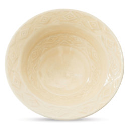 Amaco Potter's Choice Glaze Iron Yellow used on a bowl.