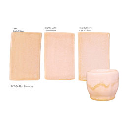Light Coat of Glaze. Slightly Light Coat of Glaze. Slightly Heavy Coat of Glaze. PCF-54 Flux Blossom.
