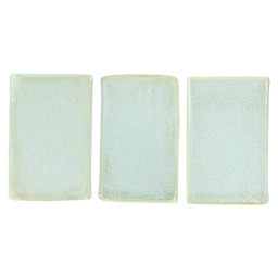 Amaco Potter's Choice Flux Glaze - Pint, Cirrus Flow coat gradients left to right: light, slightly light, and slightly heavy