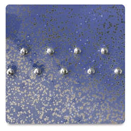 Amaco Potter's Choice Glazes - Blue Spark, PC-11. Color sample of light-dark color texturing.