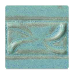 Amaco Potter's Choice Glazes - Blue Stone, PC-22. Color sample in light blue and natural outlines.