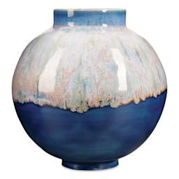 Amaco Potter's Choice Flux Glaze - Pint, River Birch finished spherical vase example