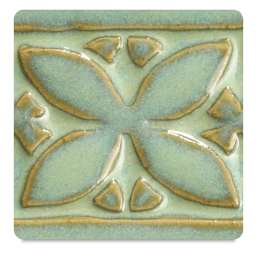 Amaco Potter's Choice Glazes - Textured Turquoise, PC-25. Color sample in light turquoise.