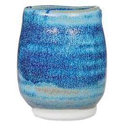 Amaco Potter's Choice Glaze - Pint, Tuscan Blue fired to cone 5 oxidation applied to upright vessel
