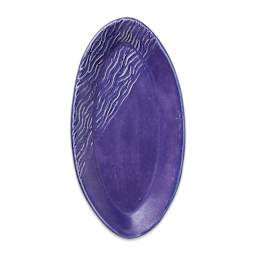 Amaco Potter's Choice Glaze - Pint, Purple Crystal. Finished plate using Purple Crystal and natural clay body.