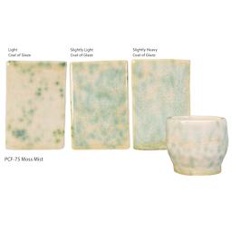 Light Coat of Glaze. Slightly Light Coat of Glaze. Slightly Heavy Coat of Glaze. PCF-75 Moss Mist.