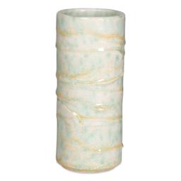 Amaco Potter's Choice Flux Glaze - Pint, Moss Mist finished vase example
