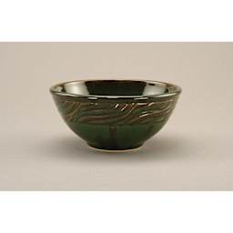 Seaweed Amaco Potter's Choice Glaze applied to a bowl.