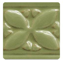 Amaco Potter's Choice Glazes - Lustrous Jade, PC-46. Color sample in jade green.
