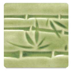 Amaco Potter's Choice Glazes - True Celadon, PC-40. Color sample in light-dark green contrasts.