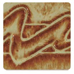 Amaco Potter's Choice Glazes - Albany Slip Brown, PC-32. Color sample with light- dark contrast.