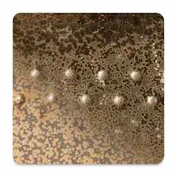 Amaco Potter's Choice Glaze - Gallon, Vintage Gold. Color sample of light-dark color texturing.