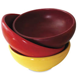 Speedball Earthenware Glazes - 3 glazed Earthenware bowls, stacked