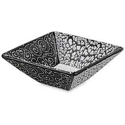 Mayco Cobblestone Glaze - Black on white bowl