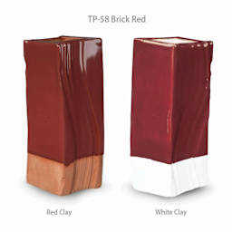 Amaco Teacher's Palette Glaze - Pint, Brick Red clay comparison