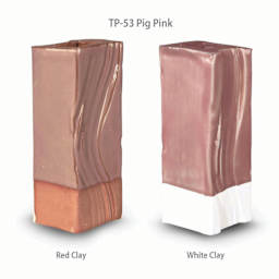 Amaco Teacher's Palette Glaze - Pint, Pig Pink clay comparison