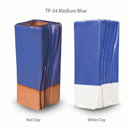 Amaco Teacher's Palette Glaze - Pint, Medium Blue clay comparison