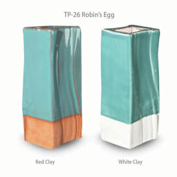 Amaco Teacher's Palette Glaze - Pint, Robin's Egg Blue clay comparison