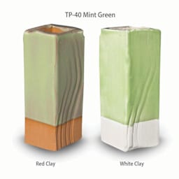 Amaco Teacher's Palette Glaze - Pint, Mint Green clay comparison