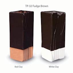 Amaco Teacher's Palette Glaze - Pint, Fudge Brown clay comparison