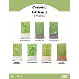 Amaco Celadon Glazes - Wasabi clay comparison