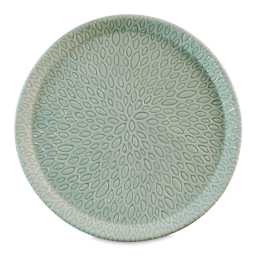 Amaco Celadon High-Fire Liquid Glaze applied to plate